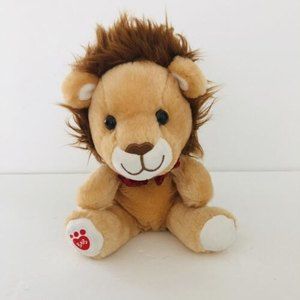 Build A Bear BAB Buddies Lion Stuffed Animal Plush Red Bow 7" Toy Soft 2015